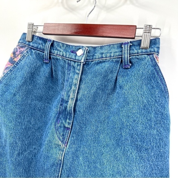 STEERS CARTER HARRIS Woman's Blue Purple Retro 90s Midi Length Denim Skirt - Picture 2 of 11
